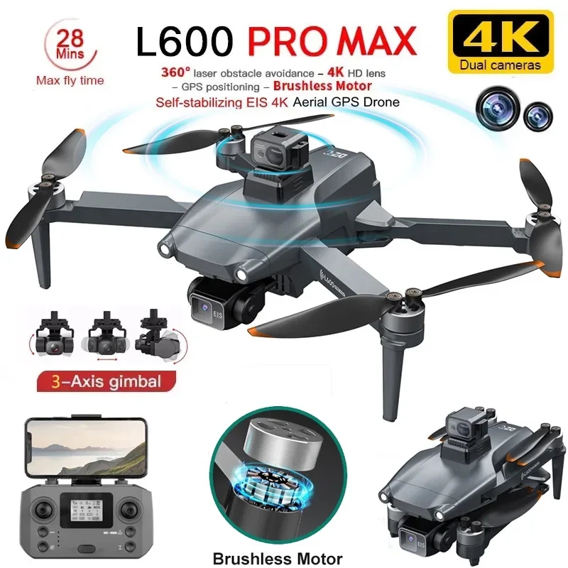 Drone Camera Professional - L600 PRO MAX GPS Дрон Профессиональный